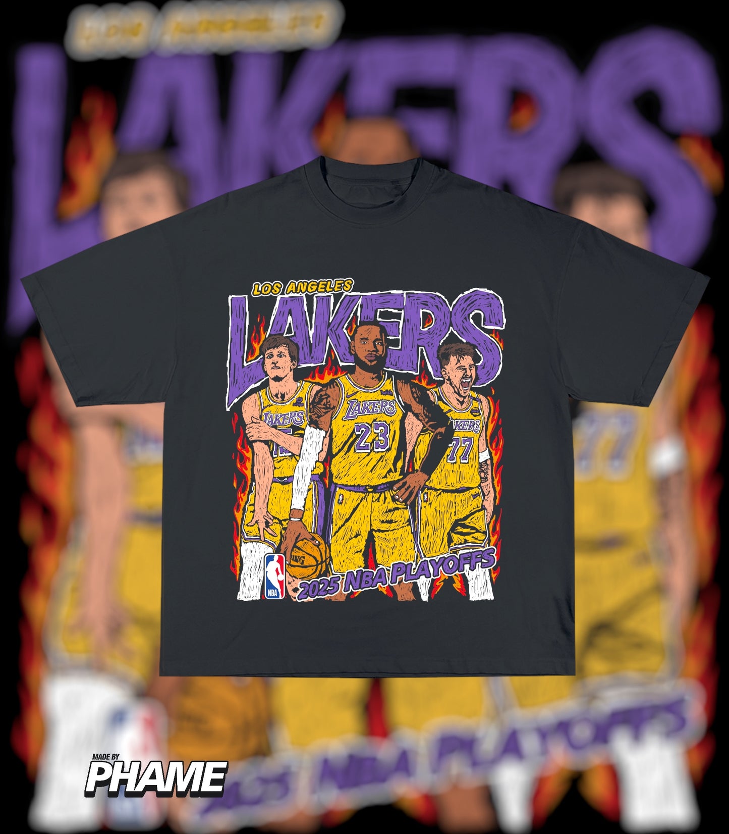 Lakers Playoff Tee - Black Flame